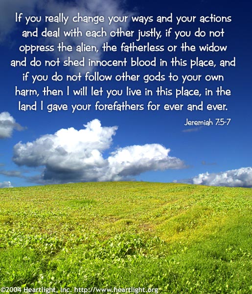 Illustration of Jeremiah 7:5-7