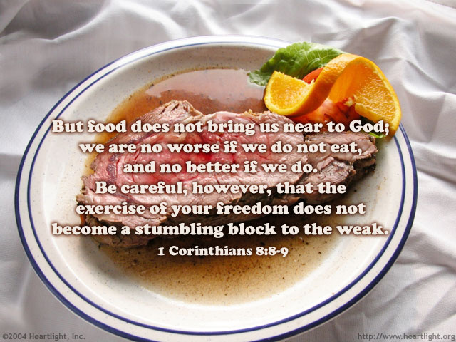 Illustration of 1 Corinthians 8:8-9