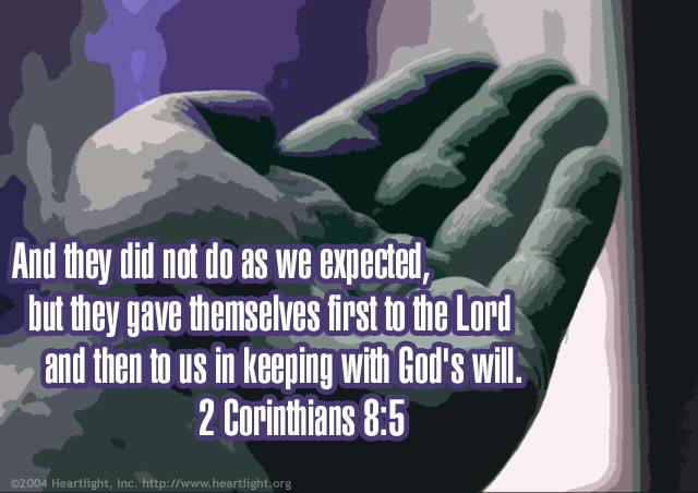 Illustration of 2 Corinthians 8:5