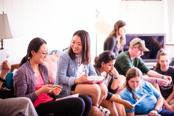 East Asian students at a Bible study at the University of Wisconsin / Courtesy of InterVarsity