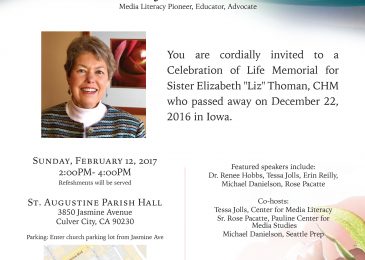 Elizabeth “Liz” Thoman, Media Literacy Pioneer, Memorial Planned