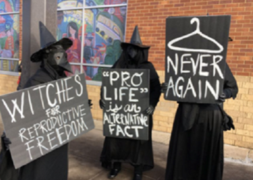 Witches Come Out to Support Planned Parenthood as Pro-Life People Protest